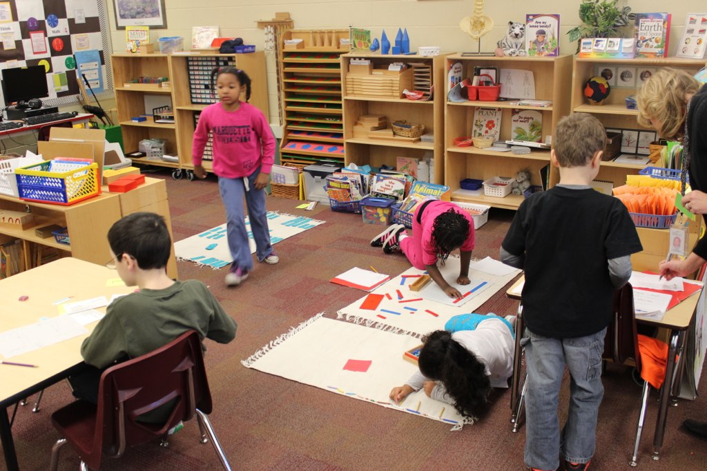 Mixed-age Montessori classroom